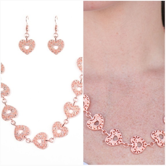 HEARTS HARMONY COPPER NECKLACE/EARRING SET